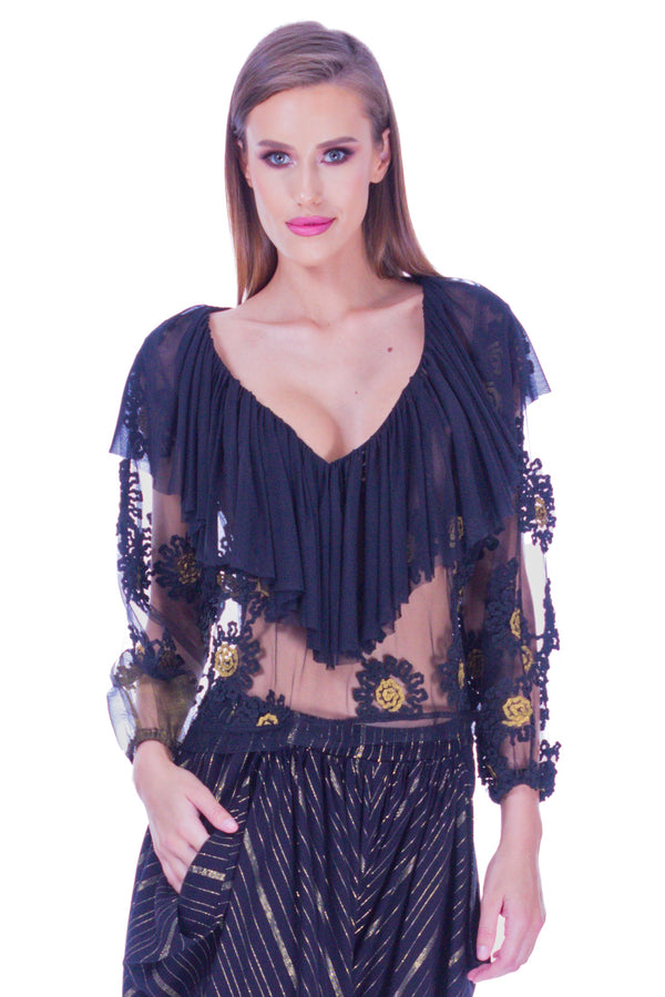 Bluza tul negru I-97